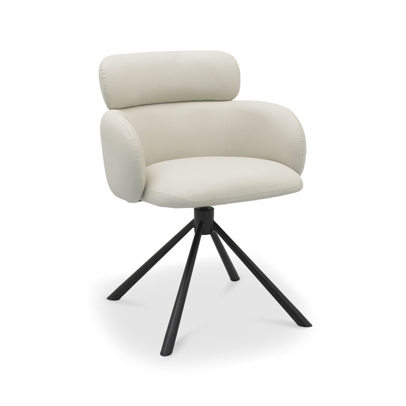 Amergin 360° RETURN SWIVEL CHAIR - FAUX LEATHER (SINGLE), Ivory