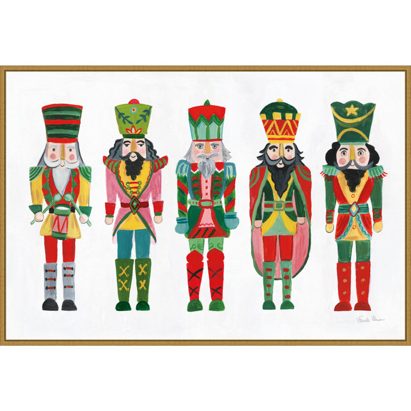 «Holiday Nutcrackers I» par Farida Zaman, reproduction d'art sur toile encadrée, H 23 po x l 33 po