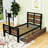 Twin Size Platform Bed with Rotatable TV Stand and Storage Drawers