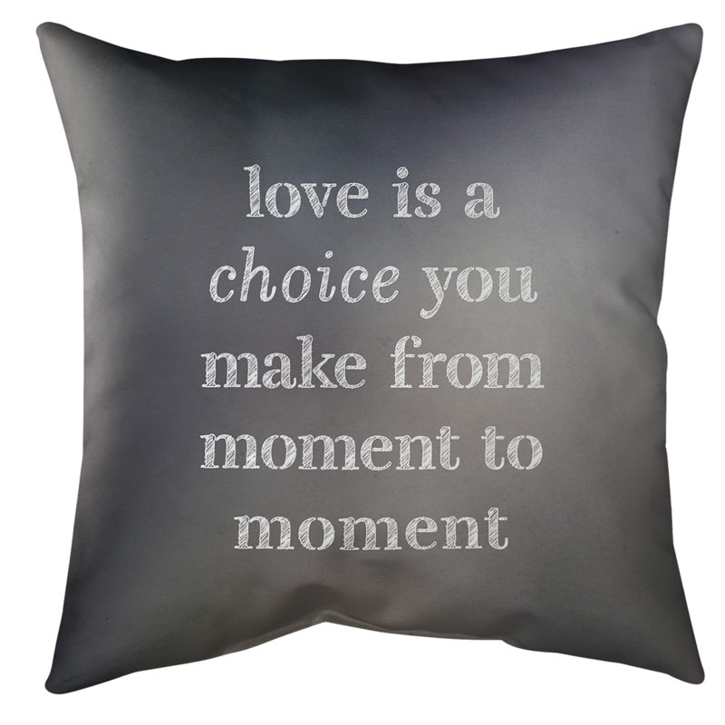 Coussin de sol Love is a choice, H 28 po x l 28 po, Gris