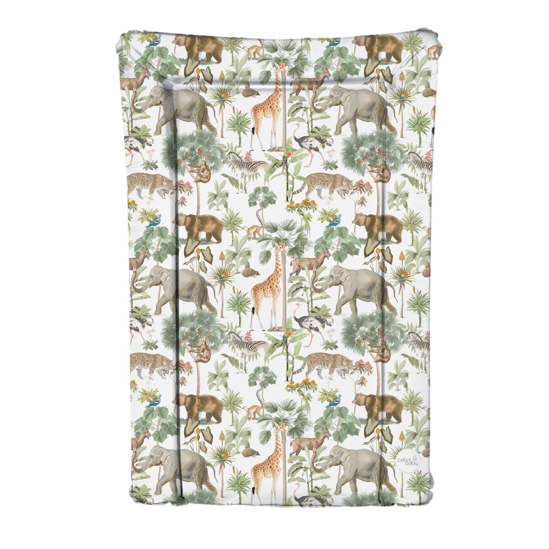 Deluxe Unisex Baby Waterproof Changing Mat with Raised Edges – Colourful Safari 46x73cm
