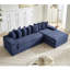 Canapé modulaire surdimensionné en nuage, canapé en L, canapé-lit convertible au sol, sans assemblage, huit coussins, sac à magazines 3 en 1, velours côtelé, bleu-984085203