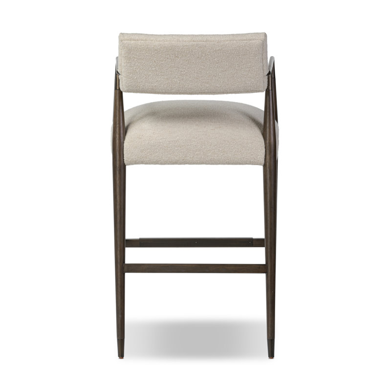 Waldon Stool, Charter Oatmeal/Polyester Blend, Counter Stool (27.68" Seat Height), Sierra Brown/Aged Bronze