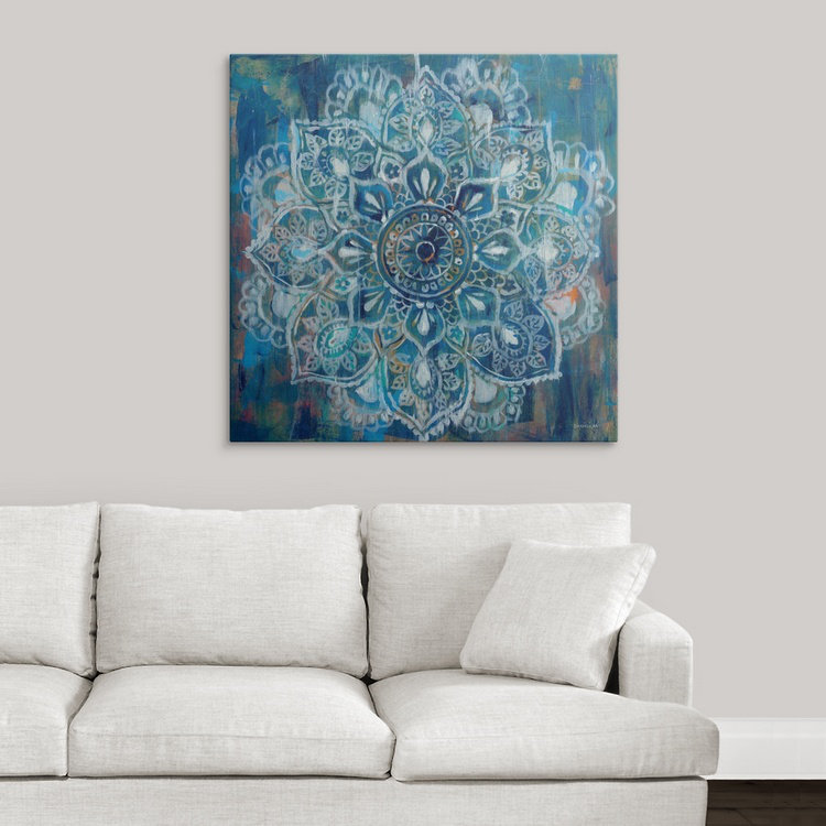 «Mandala in Blue II», reproduction d'art Danhui Nai, H 35 po x l 35 po x p 1,5 po, Toile