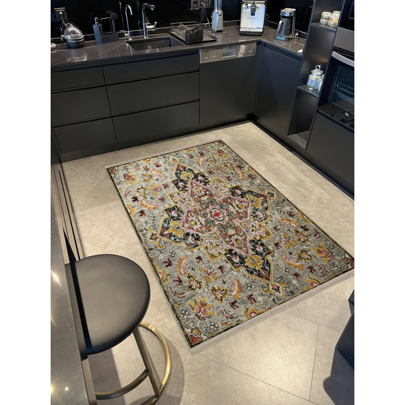 Tapis rectangulaire Yasamine, Tapis de couloir 3 pi 4 po x 8 pi 3 po