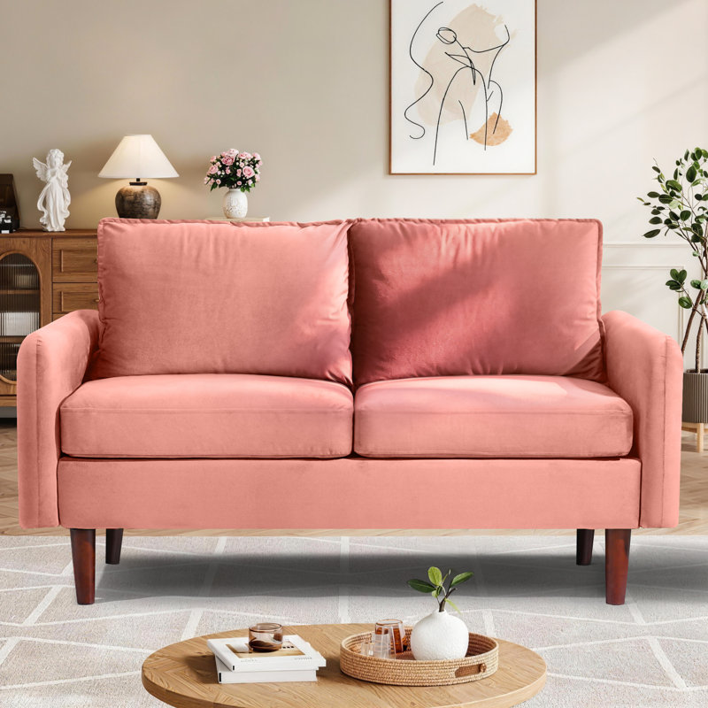 Causeuse Hessville, Velours rose