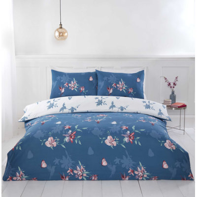 Dupre Microfiber / Polyester Floral Duvet Cover with Pillowcases