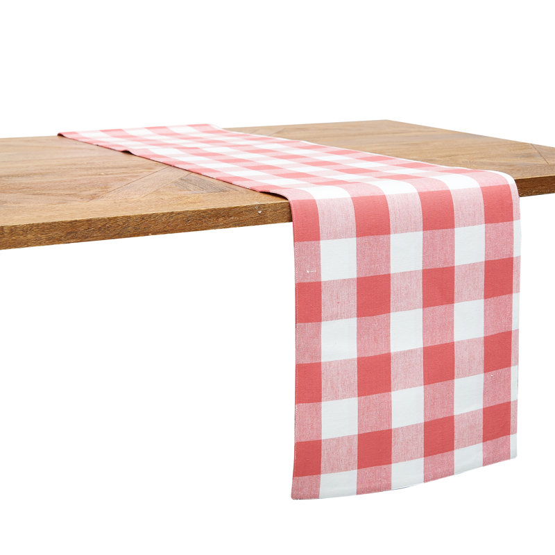 Sardinia Gingham Check Table Runner, Red