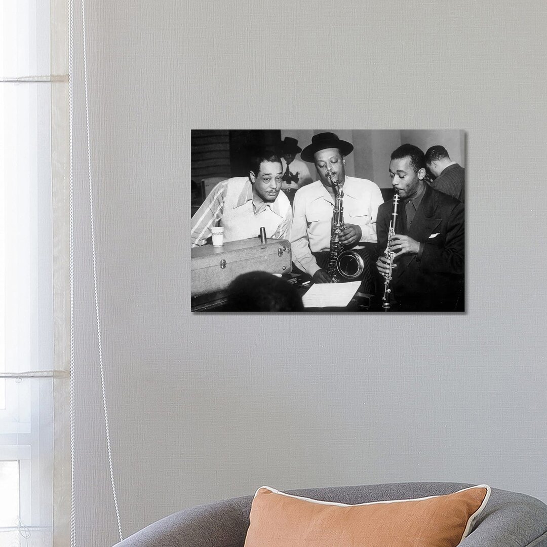 Leinwandbild Duke Ellington with Ben Webster and Jimmy Hamilton at Carnegie Hall, 1948