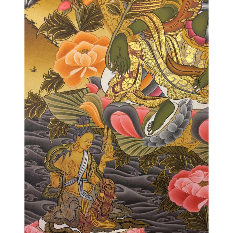 Vert Tara Thangka (Thangka sans brocart)