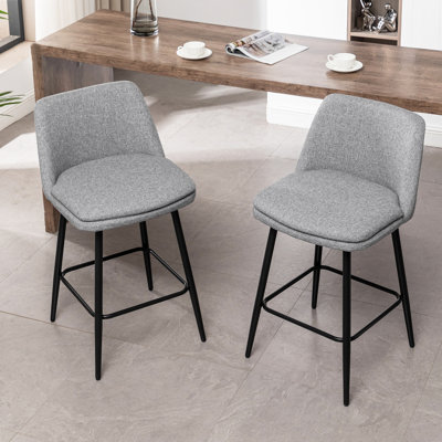 Counter Height Swivel Bar Stools Set of 2, 360Â° Swivel Upholstered Barstools -  Corrigan StudioÂ®, 7C08E895080741FFB8390DA74ACAD0A6