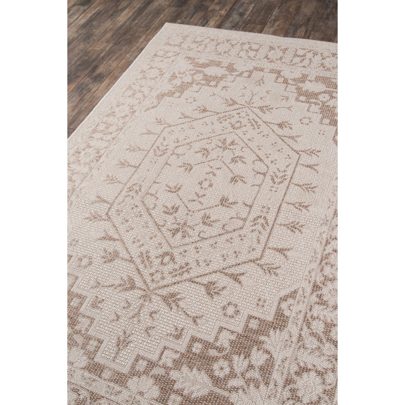 Downeast Brunswick Oriental Area Rug in Beige, Rectangle 6'7" x 9'6"
