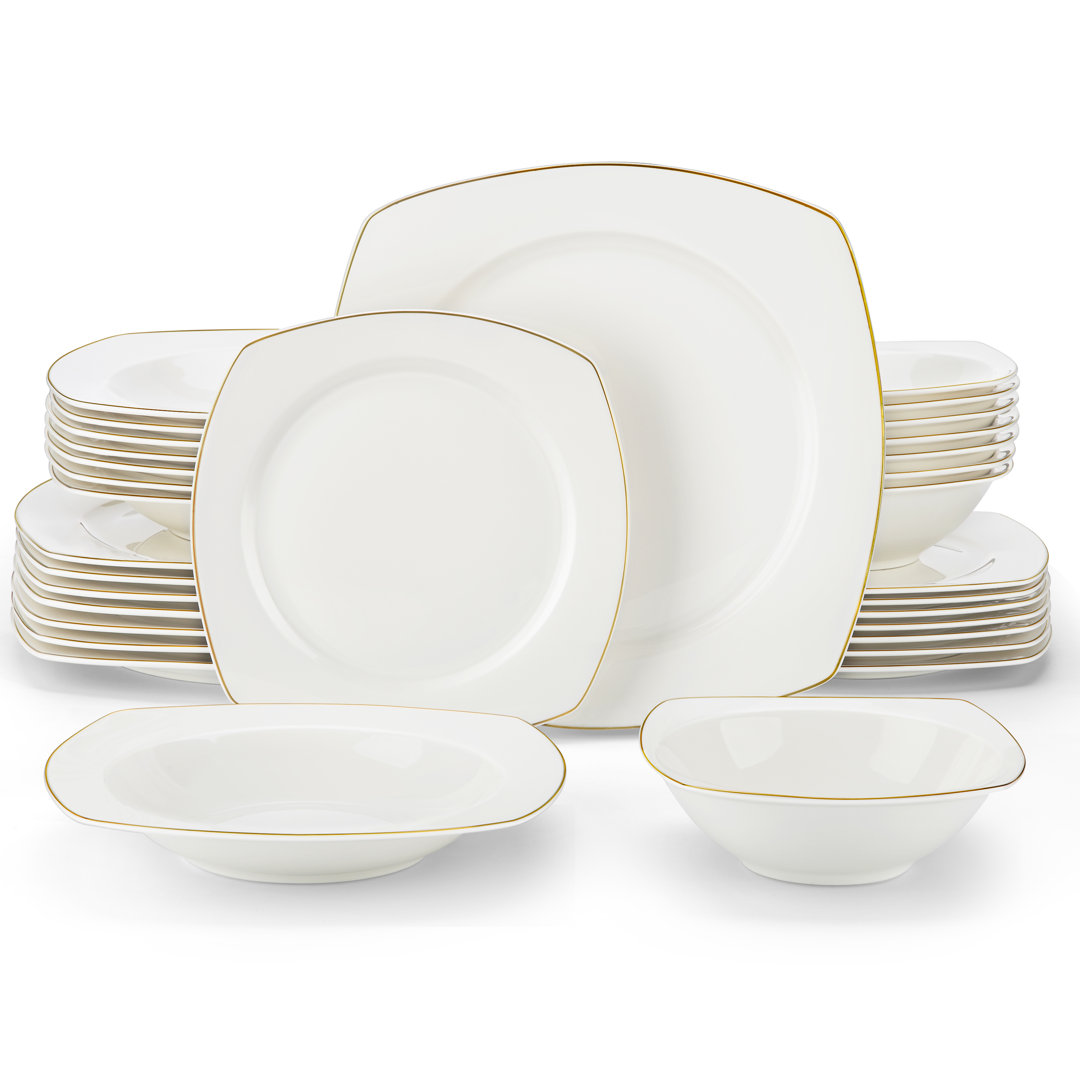 32-tlg. Tafelservice Artorius aus Bone China für 8 Personen