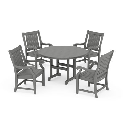 POLYWOOD x Birch Lane Verlyn 5-Piece Round Farmhouse Dining Set by Birch Lane