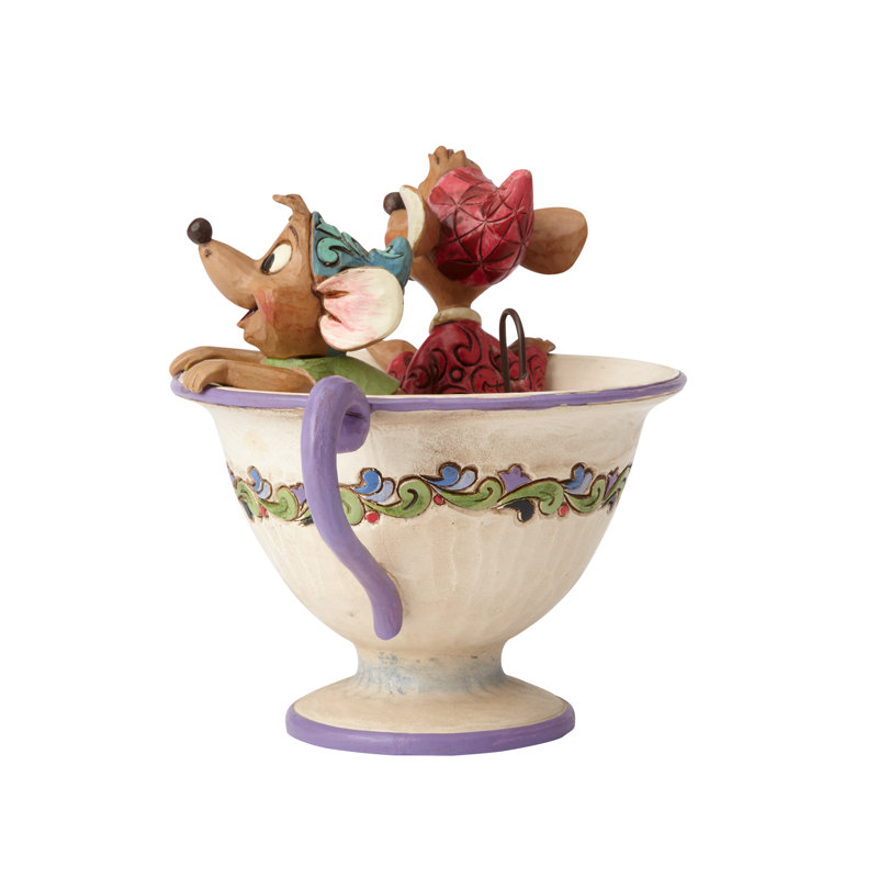 Disney Traditions Jaq and Gus In Teacup Figurine 4.5in H