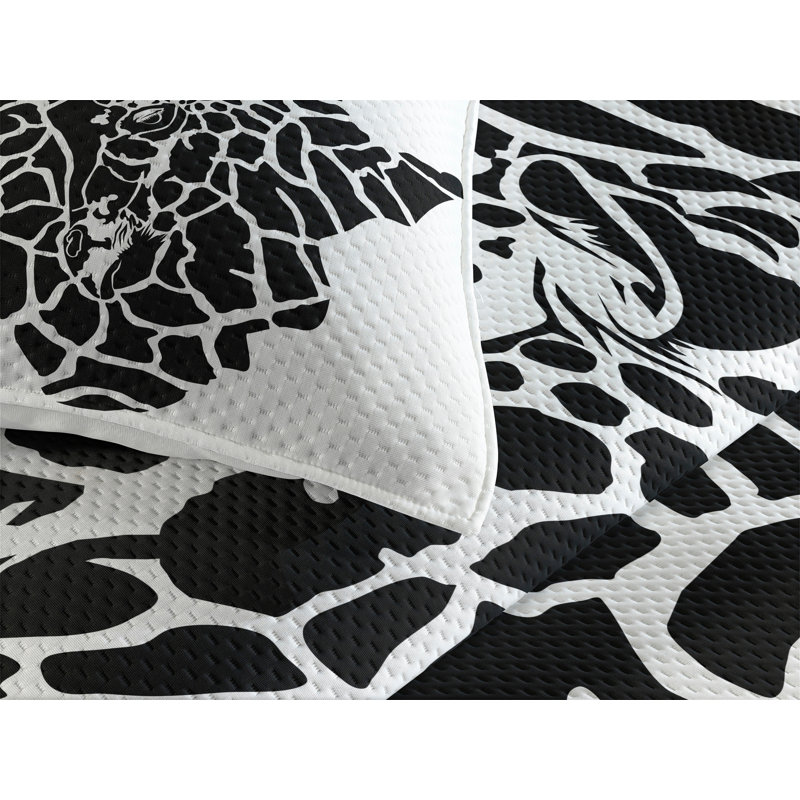 Animal Print Coverlet, King Bedspread + 2 Shams