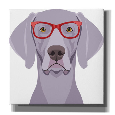 «Weimaraner Porter Hipster Glasses 1» par Furbaby Affiliates, art mural sur toile