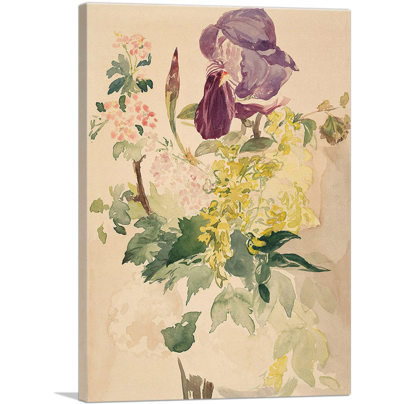 "Flower Flower with Iris 1880" par Edward Manet, reproduction d'art sur toile tendue, H 18 po x l 12 po x 1,5 po