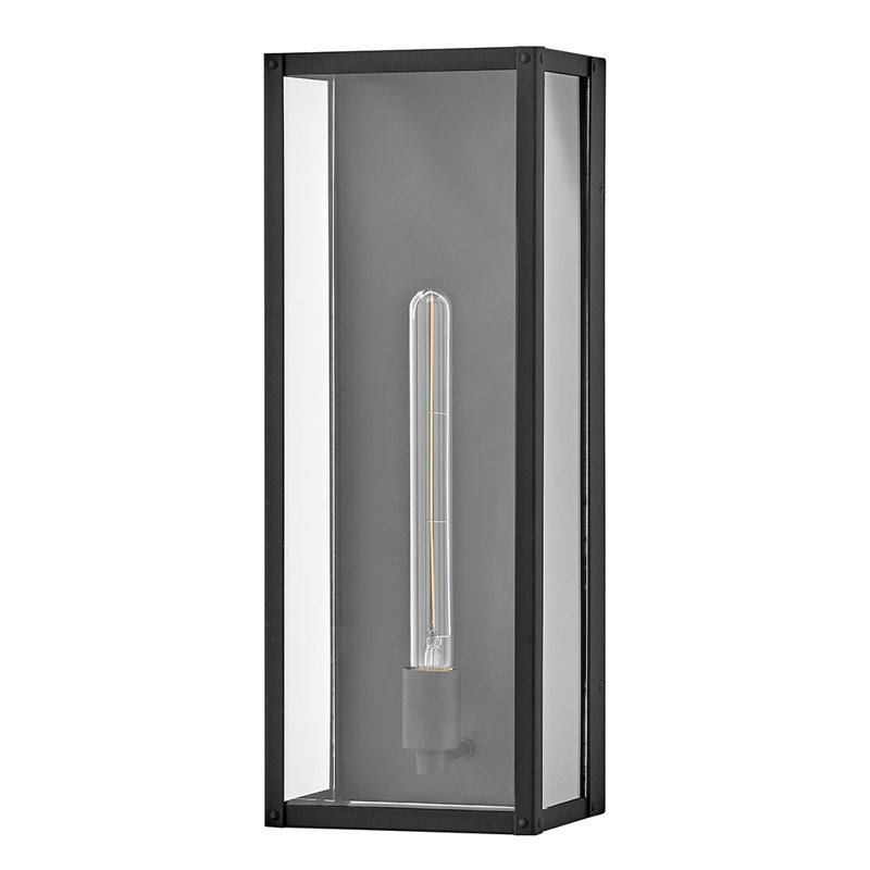Hinkley Max Large Wall Mount Lantern, Black, 20" H x 7.5" W x 6" D