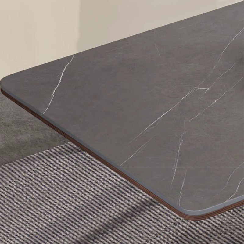 Ensemble de table de salle à manger en pierre frittée grise, H 29,53 po x L 62,99 po x l 31,5 po