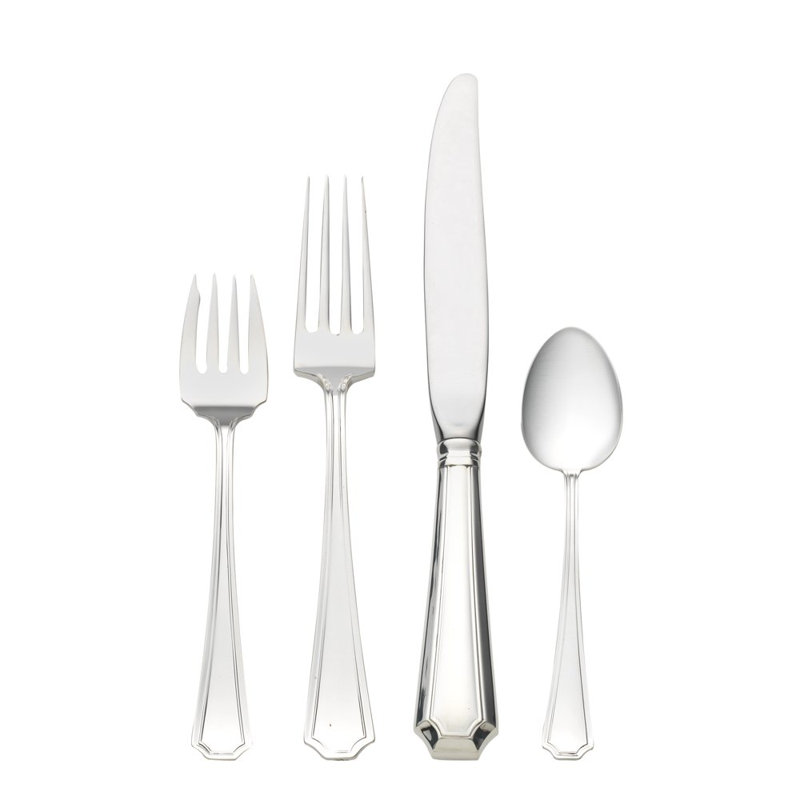 Ensemble de couverts 4 pièces en argent sterling Fairfax, service pour 1 personne