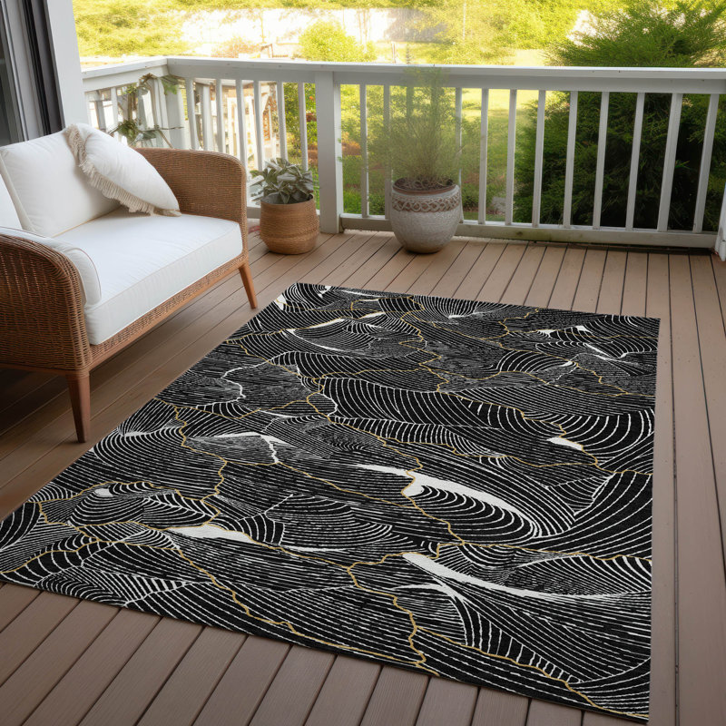 Tapis noir intérieur / extérieur Sahari , 9 pi x 12 pi