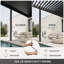 Pergola à auvent noir avec rideaux d'intimité et moustiquaire FLISE 12 pi x 20 pi-133410849-133410853