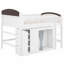 Élégant lit mezzanine avec grand meuble de rangement, garde-robe et DEL-1502703007