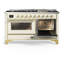 Majestic III Series 60 Inch Dual Fuel Range with 7 Sealed Burners, Griddle, in Blue Grey (Liquid Propane, Burnished Trim)-117886141-117886139-117886135