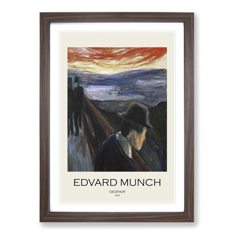 Despair by Edvard Munch - Single Picture Frame Print, 36cm H x 27cm W x 2cm D, Walnut Framed