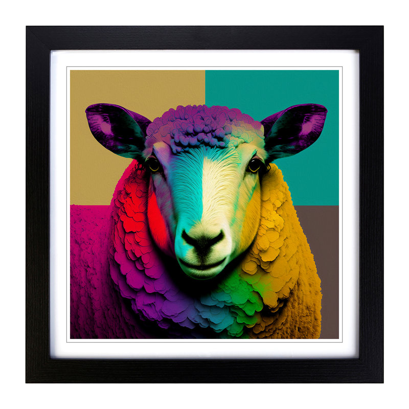 Sheep Pop - Framed Print, Black
