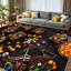 Tapis intérieur brun lavable à la machine, motif de monstre en chocolat et bonbons-1432594357
