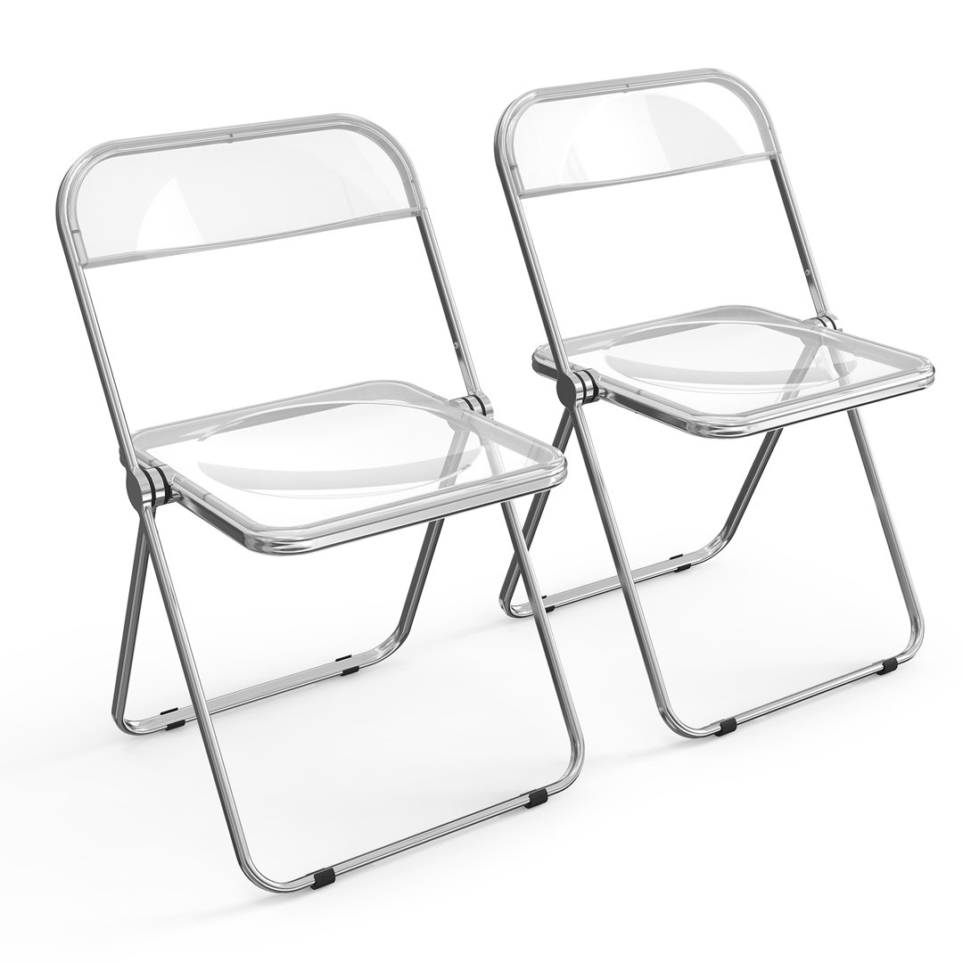 Alcorn Stackable Acrylic Folding Chair Set (Set of 2) The Twillery Co.® 
