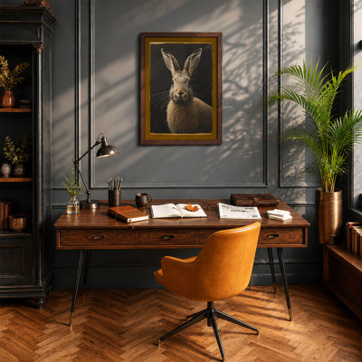Alert Hare Realism - Framed Print