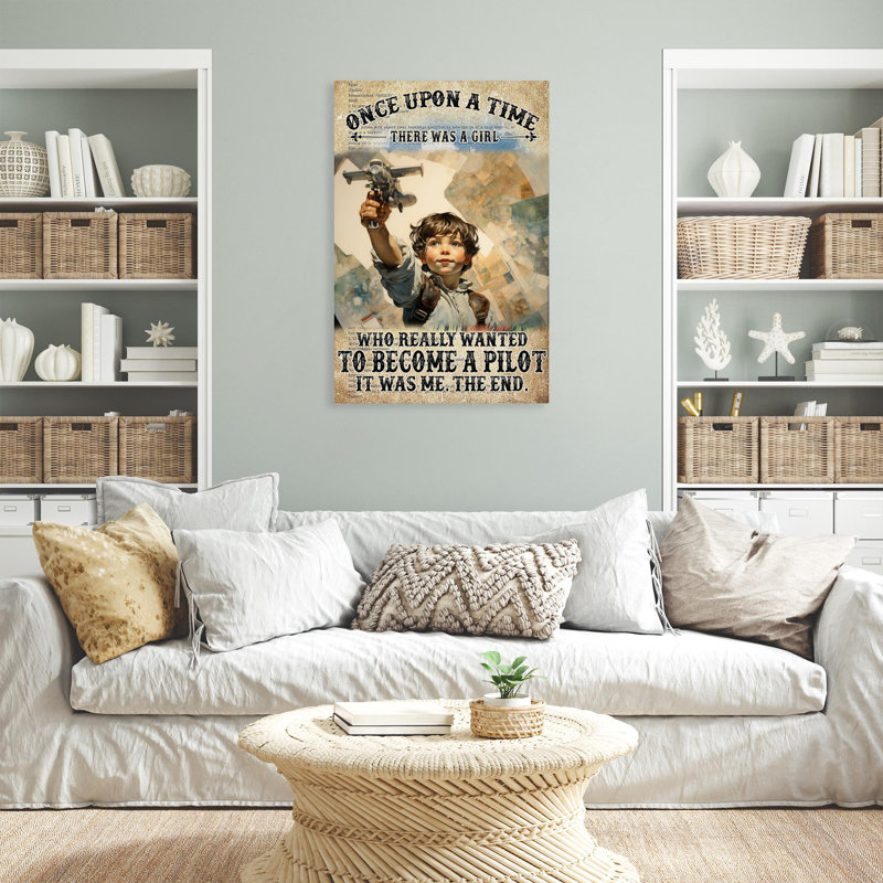 To To A Pilot 3 - 1 pièce, impression de rectangle sur toile tendue | 0493, H 36 po x l 24 po x P 1,25 po