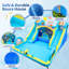Jeu gonflable gonflable avec double glissade d'eau, grande aire de jeu pour les enfants et la famille