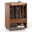 Support pour tourne-disque avec tiroir et porte-disques, roues verrouillables pour le salon noyer-1302589753