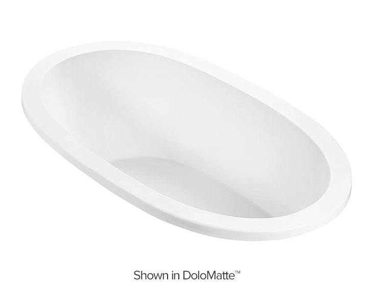 Adena 4 DoloMatte 73" x 36" Soaking Solid Surface Bathtub, Undermount, 20" H x 63" W x 35" D