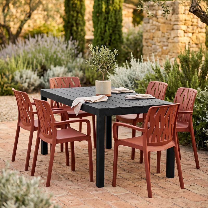 Plastic Patio Dining Set Table,