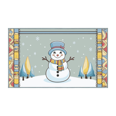The Holiday Aisle® Washable Christmas Winter Holiday Rug