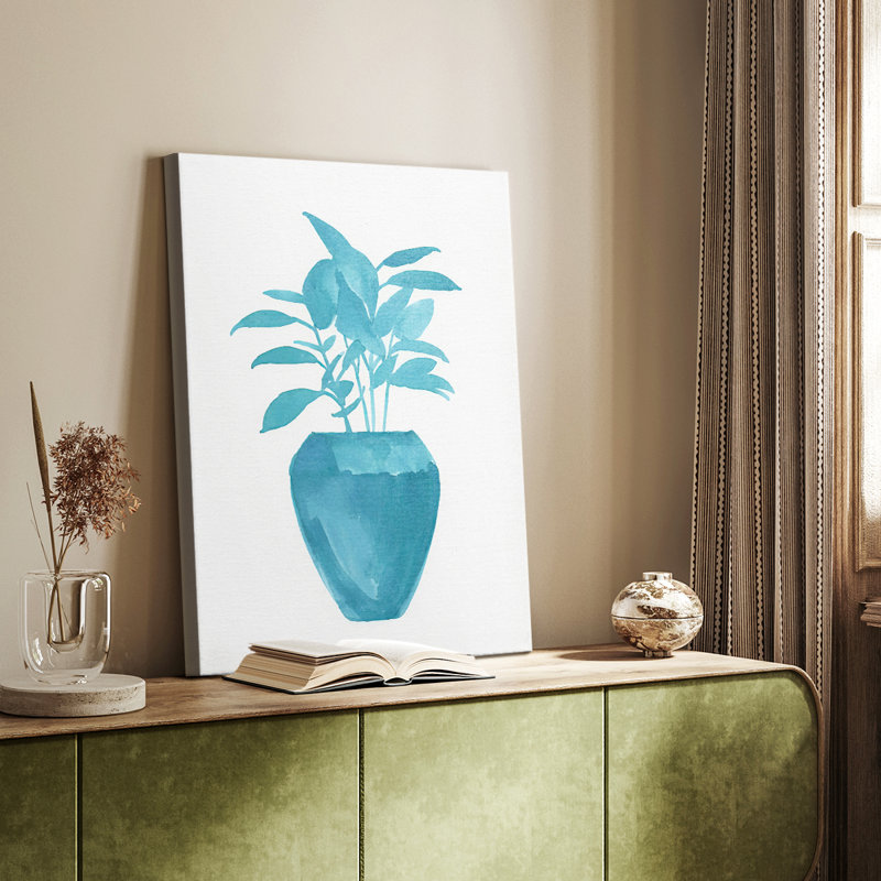 Aquarelle plante d'intérieur V - galerie sur mesure, H 27 po x l 18 po