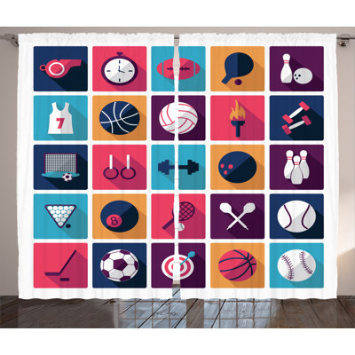 Olympics Semi-Sheer Rod Pocket Curtain Panels