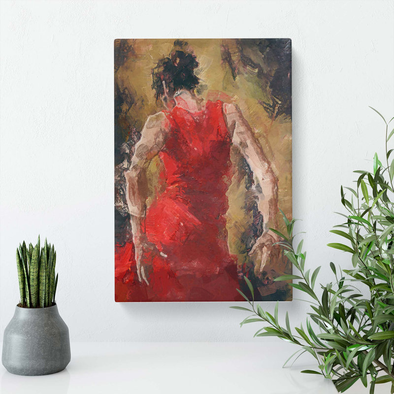 Spanish Flamenco Dancer In Abstract - Wrapped Canvas, 91cm H x 60cm W x 3cm D