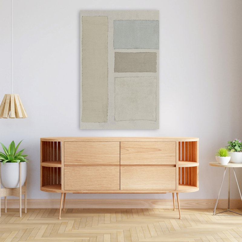 Tissage peint Mid-Century moderne et minimaliste III FB, H 48 po x l 32 po