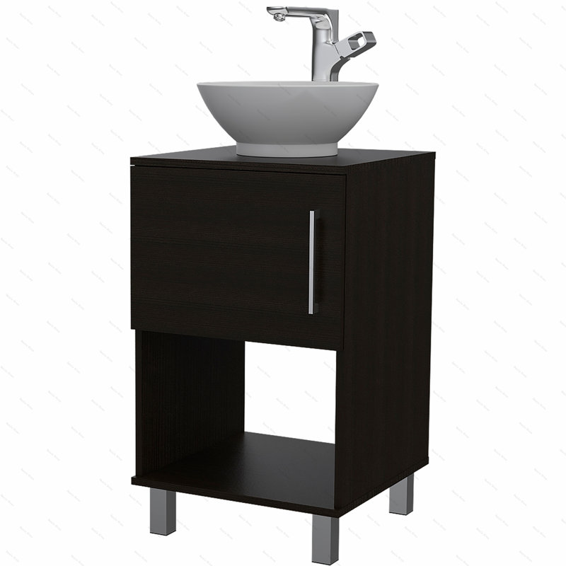 Meuble-lavabo simple pour salle de bain, Noir