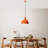 Elegant Adjustable Chandelier, Metal Body, Orange Finish, 11.8 x 9.1 inches | Height: 11 - 46 inches | Max 40W E27 Socket | Perfect for Dining Rooms & Living Spaces, Stylish & Functional Lighting Solution-169614881-169614882