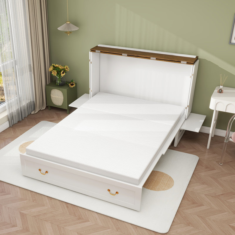 Armoire de rangement avec lit escamotable Murphy, matelas inclus