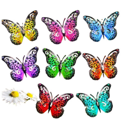 3d Butterfly Wall Sculptures, 8-pack