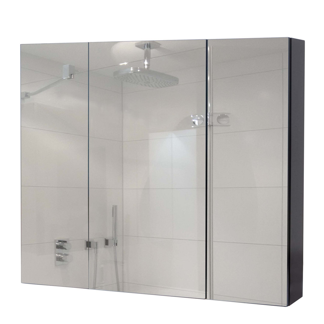 Spiegelschrank MCW-B19b, Badschrank Hängeschrank, 6 Regalböden Hochglanz FSC-Zertifiziert 70X80x16cm