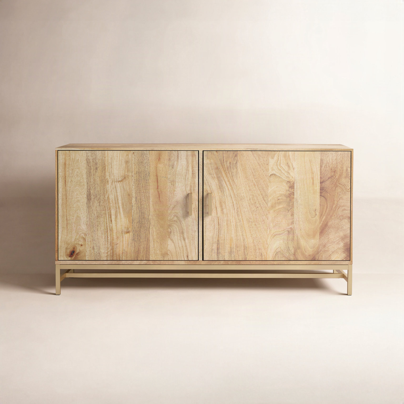 Soleil Mango Wood Accent Cabinet, Natural